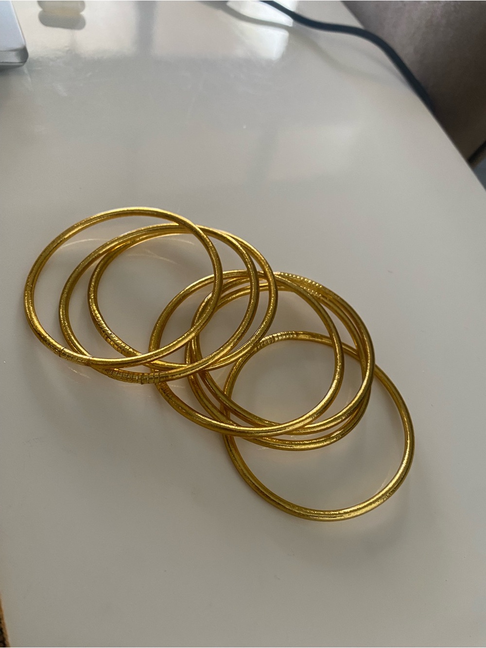 Gold-Tone Stackable Bangle Bracelet Set - Women Jewelry.
